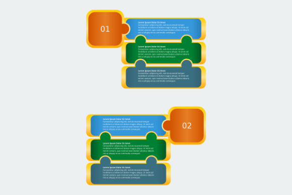 Columned Lists Puzzle Infographic: A Visual Tool for Organizing Ideas and Communicating Complex Data