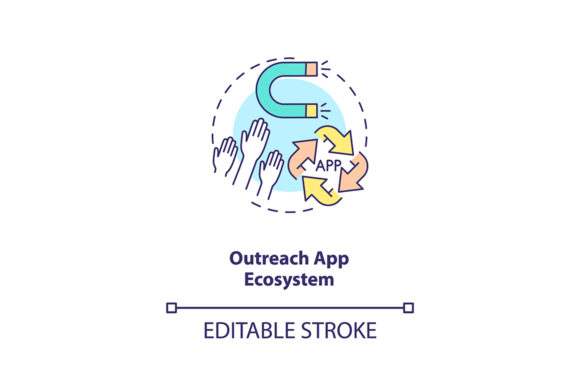 Outreach App Ecosystem Concept Icon