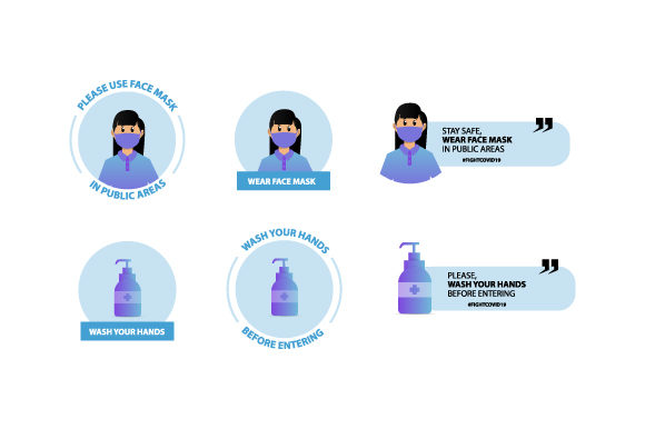 Wear Face Mask and Wash Your Hand Design: A Practical Visual Guide for Health Awareness